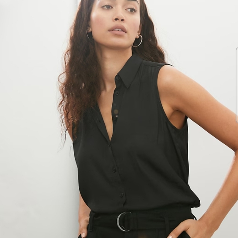 NWT Banana Republic Black Sleeveless Blouse
